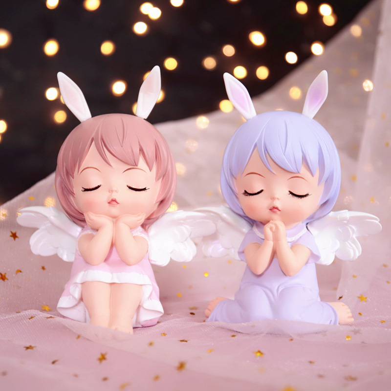 Creative Annie Baby Angel Girl Heart Girl Decorative Ornaments Supply Night Light Cake Ornaments Car Supplies