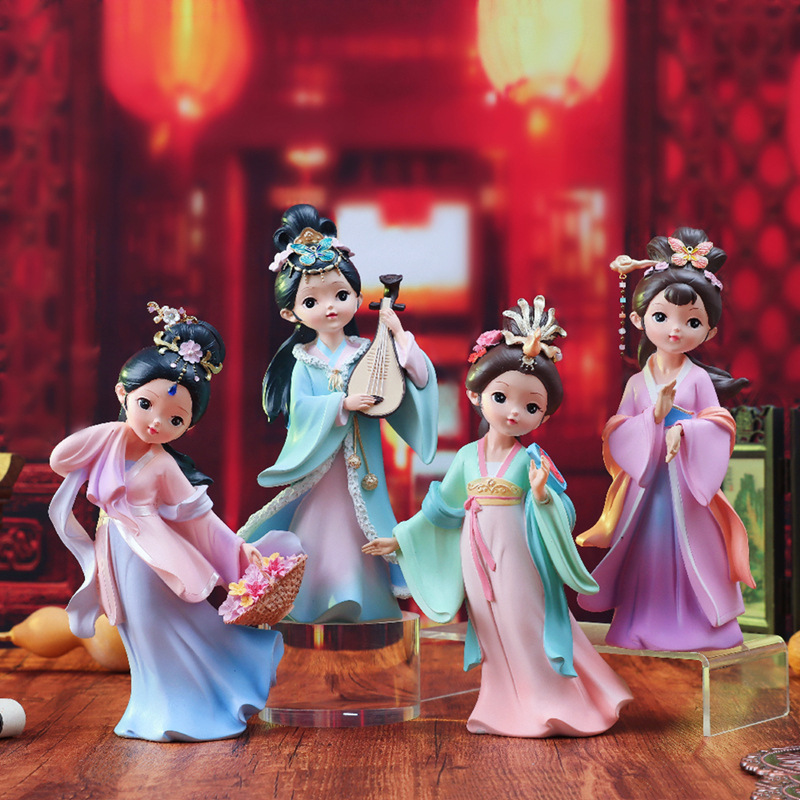 National fashion ancient style girly heart desktop decorations creative four beauties palace figures to send friends and best friends birthday gifts