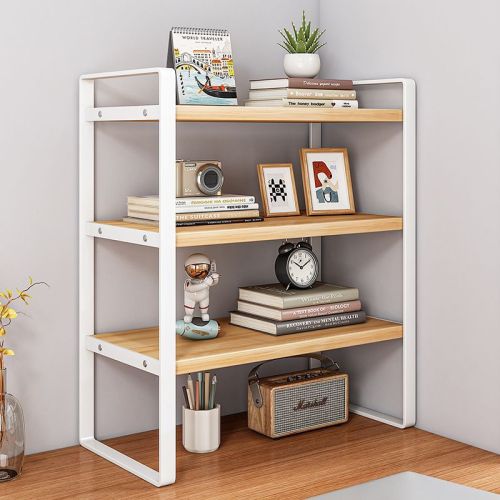 Desk storage rack desktop multi-layer organizer simple office desk small shelf iron student bookshelf
