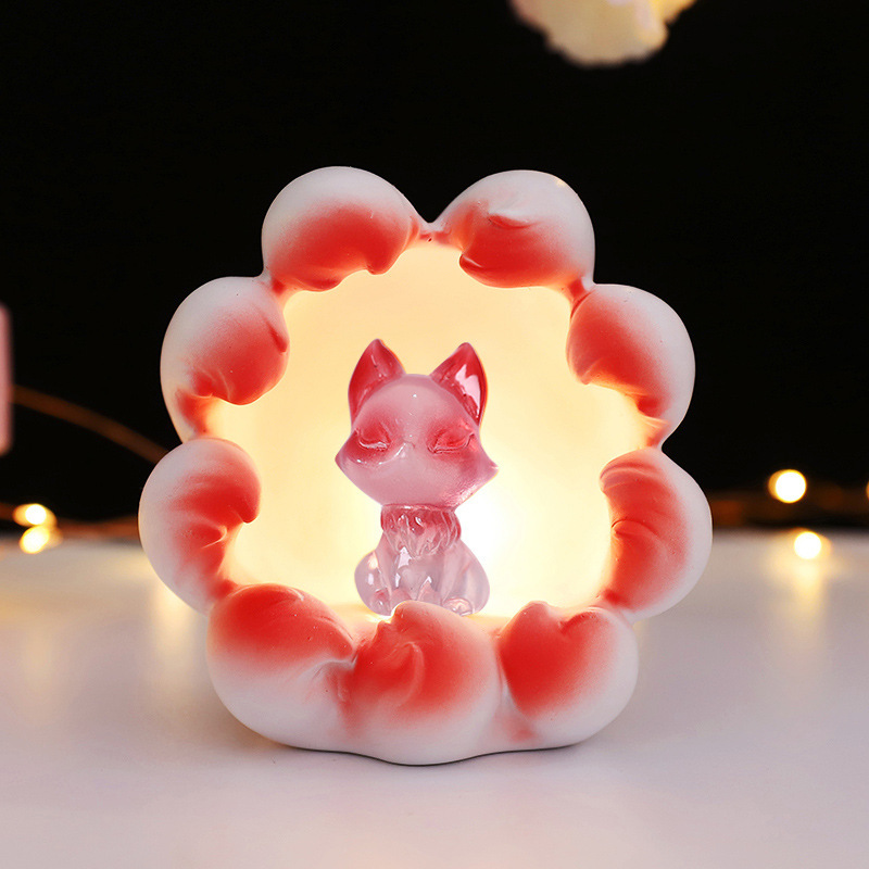 Ancient style new ancient nine-tailed fox star lamp national fashion fox fairy night lamp girl's Chinese Valentine's Day gift
