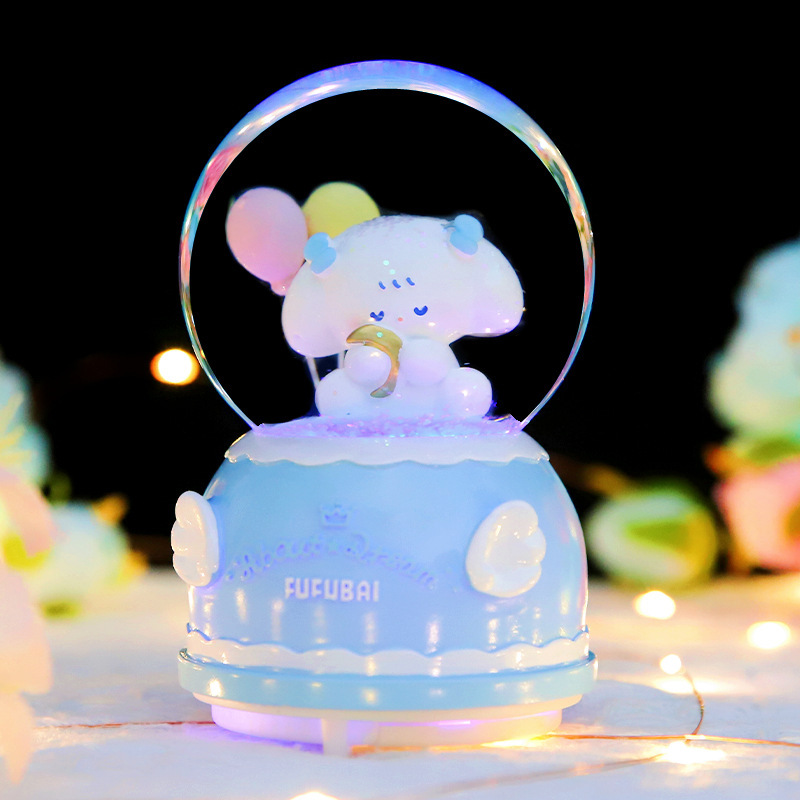 Girl's heart swan dream glass crystal ball music box lanterns snowflakes music box children's birthday gift for girls