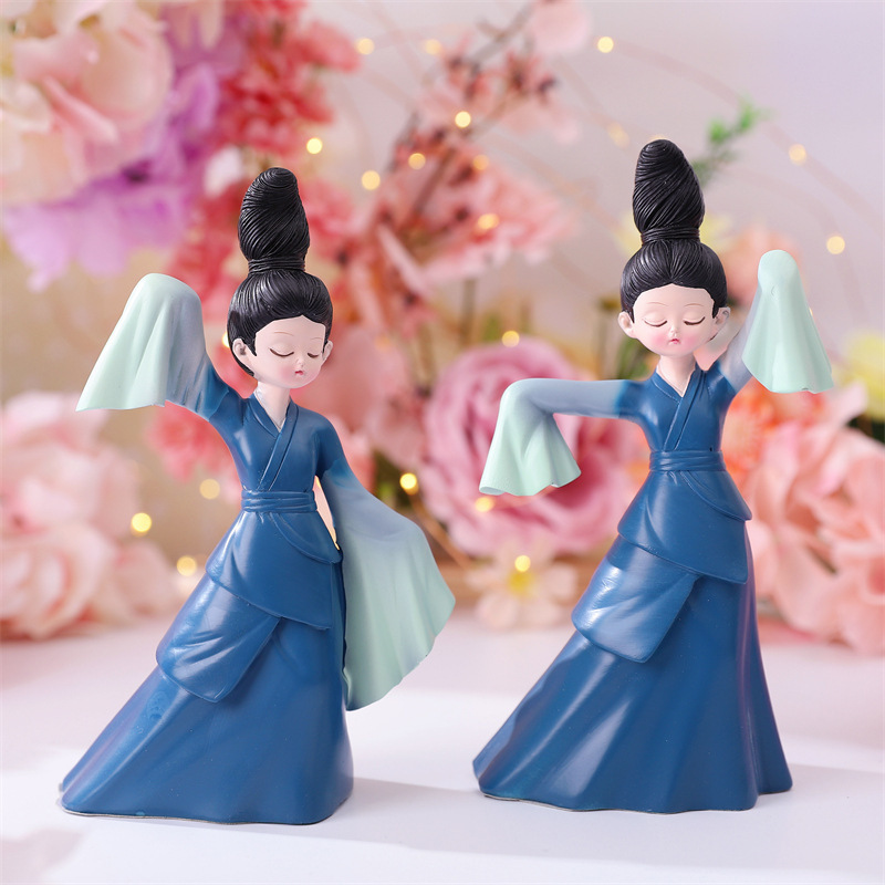 Manufacturer's new product elegant dancing ancient style girl personality character cartoon girl heart decoration ornaments