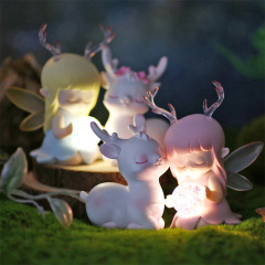 Girly Heart Lu Lu Guardian Little Lamp Ornament Cute Girl Bedroom Desktop Decoration Little Deer Lamp Girl Birthday Gift