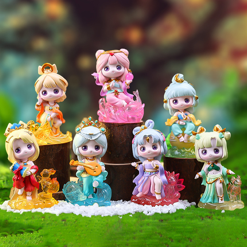Dunhuang Feitian trendy creative ins doll hand-made blind box Qinglong nine-tailed fox girl girl gift for girls and children