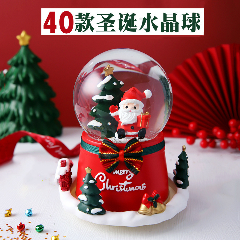 Christmas full crystal ball manufacturer creative music box decoration to give students and children resin crafts