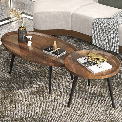 Coffee table simple modern Nordic simple home living room small apartment sofa side table small table wooden leg round tea table