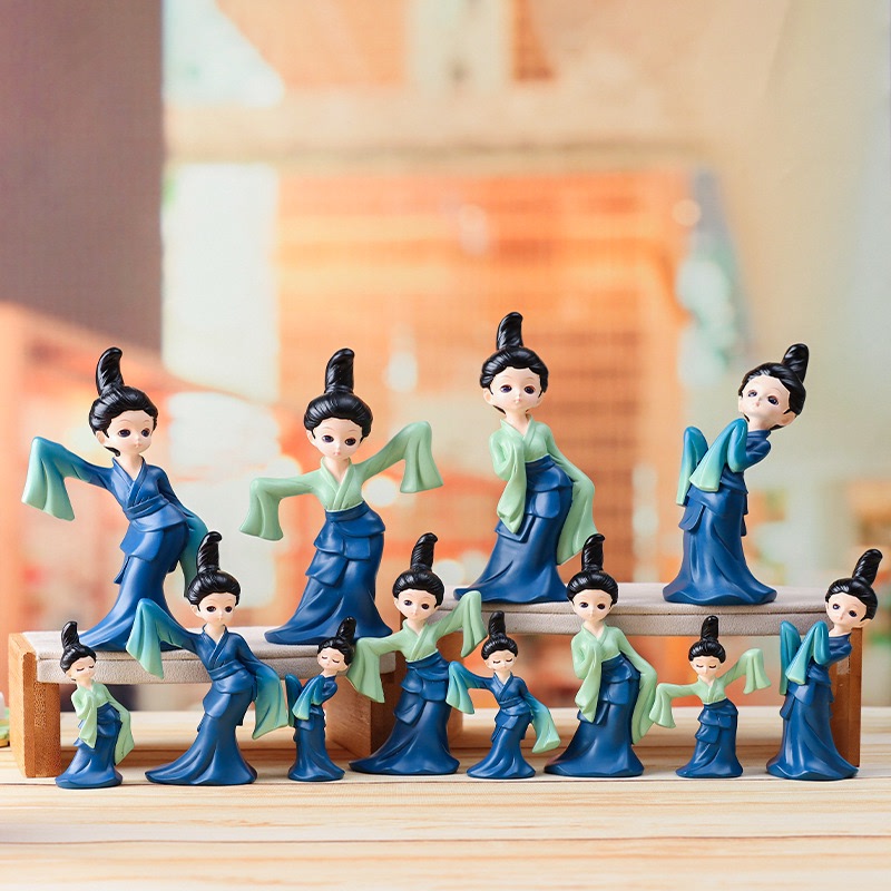 Only this green cultural creative ancient style lady's ornaments new Chinese style home living room decorations scenic spot souvenirs wholesale