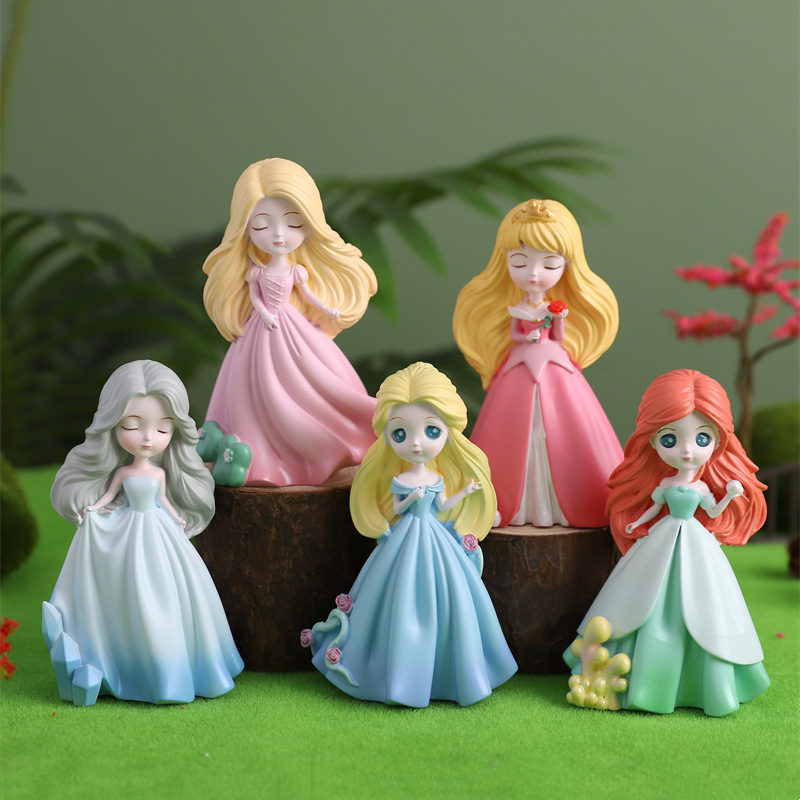 Internet celebrity princess diary girl heart blind box figure wholesale cute girl home decoration ornaments resin crafts