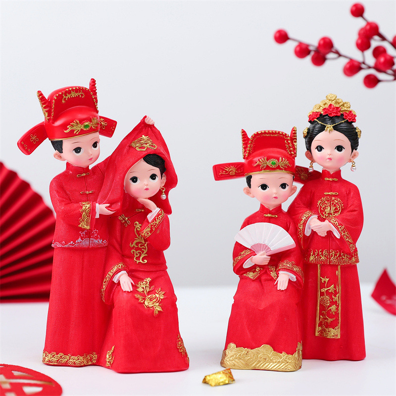 Chinese style wedding bride and groom series wedding celebration ornaments for ever and ever, hand-made night light to give as a souvenir gift