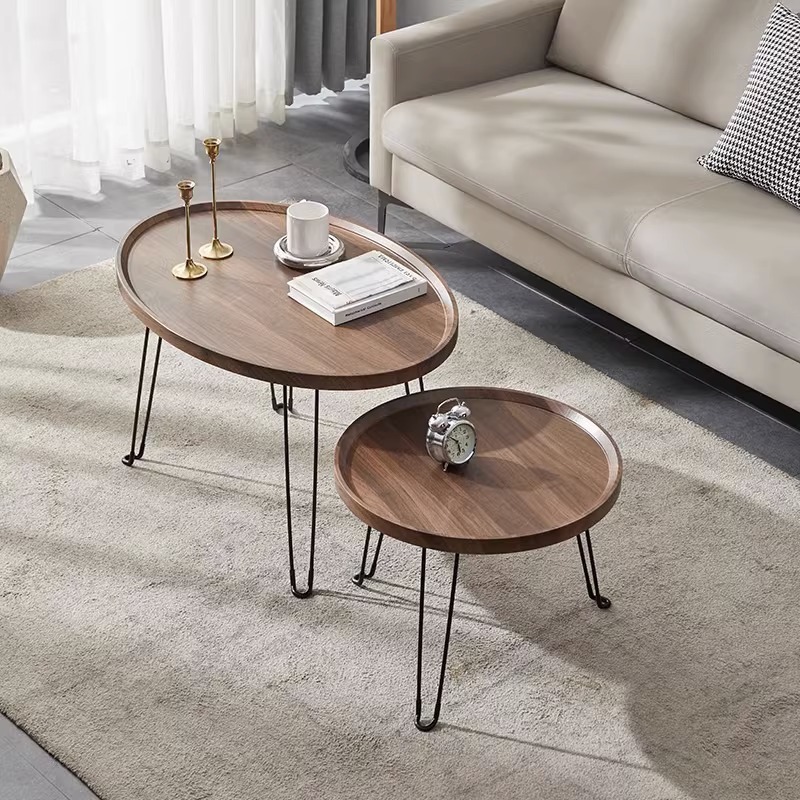 Folding Nordic bed and breakfast side table outdoor camping simple round small table home living room small apartment coffee table table