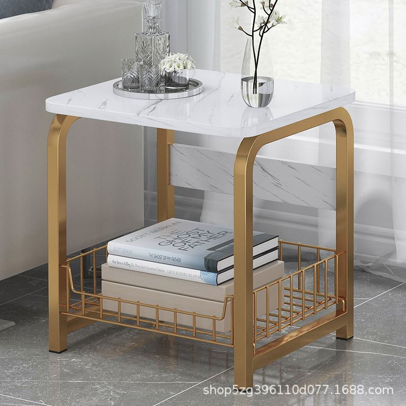 Light luxury small apartment side table sofa side cabinet creative square table bedroom simple mobile Internet celebrity style side table home coffee table