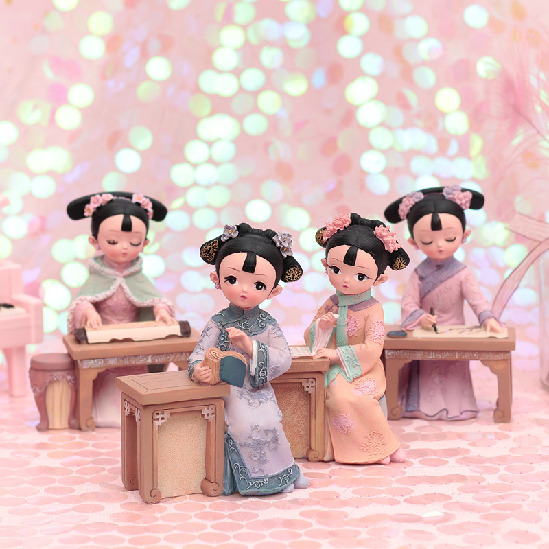 The new I am Princess series, piano, chess, calligraphy and painting Princess ornaments, girlish heart, palace style, retro style decorations