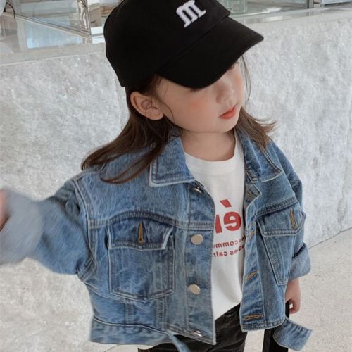Girls spring and autumn new denim jacket Korean style loose fashion baby jacket short children's unisex 99080