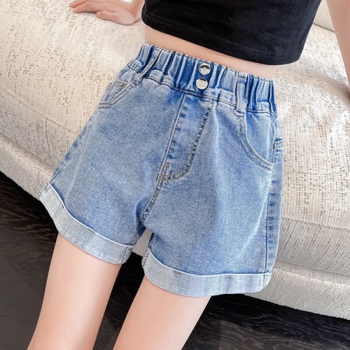 Girls Simple Denim Shorts 2024 Summer New Children's Casual Pants Baby Style Loose Summer Hot Pants