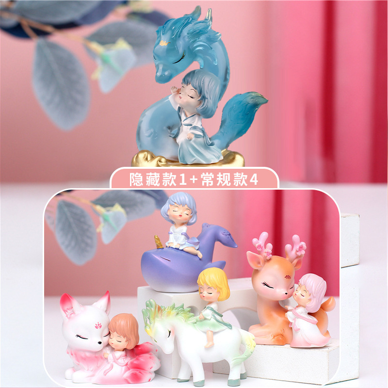 Ancient legend ancient style girl blind box unboxing girl heart ins style cake decoration crafts decoration ornaments