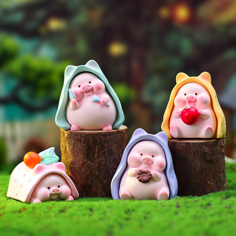 Blanket Slow Pig Ornament Cartoon Cute Pig Desktop Decoration Resin Trendy Doll Figure