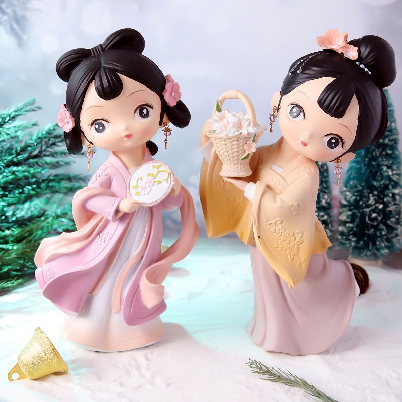 National trend ancient style Hanfu girl Xianyao Princess resin figure creative gift desktop decoration ornaments wholesale