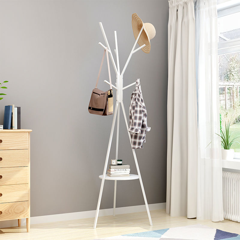 Hanging clothes and hat rack in the bedroom floor-standing iron metal simple Nordic branch household creative clothes and hat rack