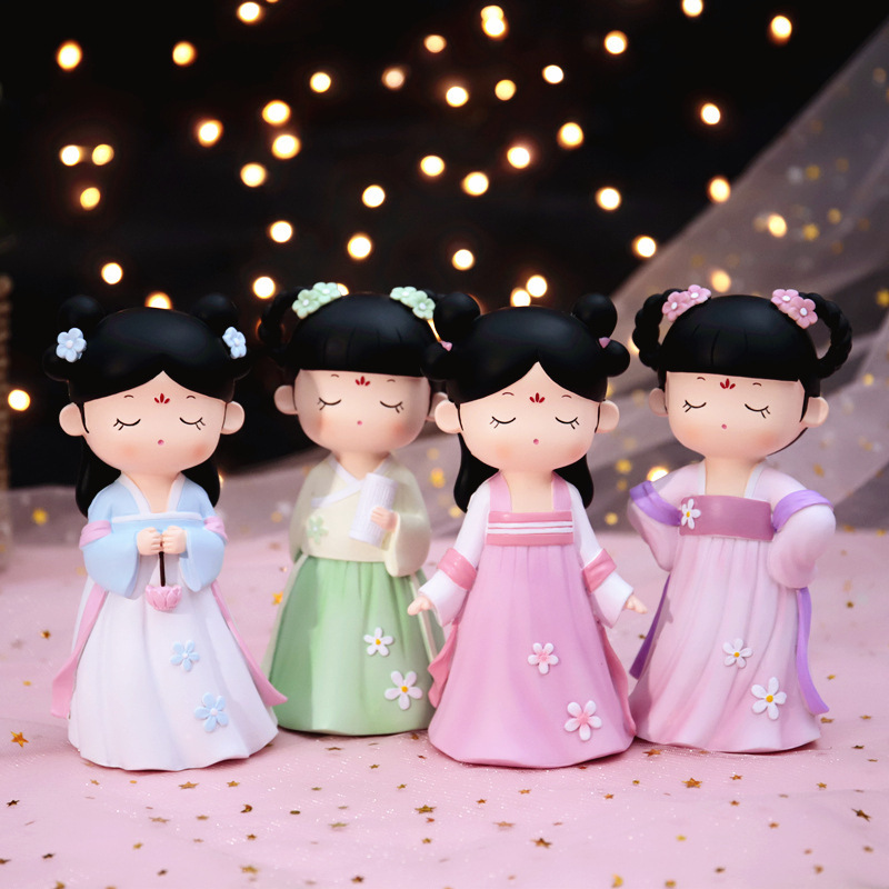 Pink Girly Heart Palace Retro Butterfly Love Flower Series Tang Xiaohuan Ornaments Decorations Cake Car Crafts