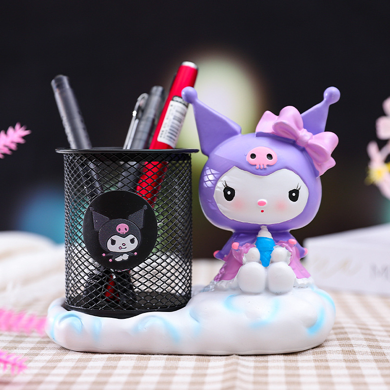 Creative Loli Rabbit Iron Mesh Pen Holder Office Storage Box Fashion Storage Large Capacity Learning Stationery Ornament Wholesale