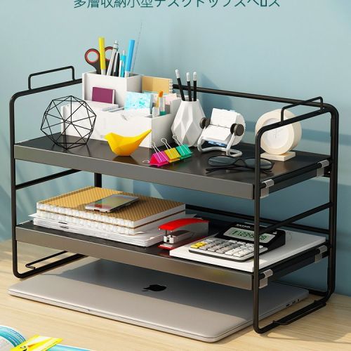 Simple bookshelf storage rack office desktop storage rack multi-layer wrought iron dining table desk organizer small shelf