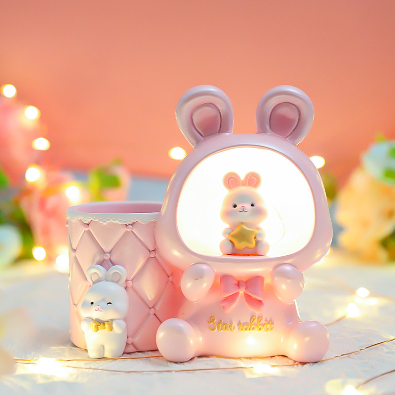 Girl Xinna Baotu storage pen holder multi-functional star lamp children's bedroom desktop decoration ornaments birthday gift