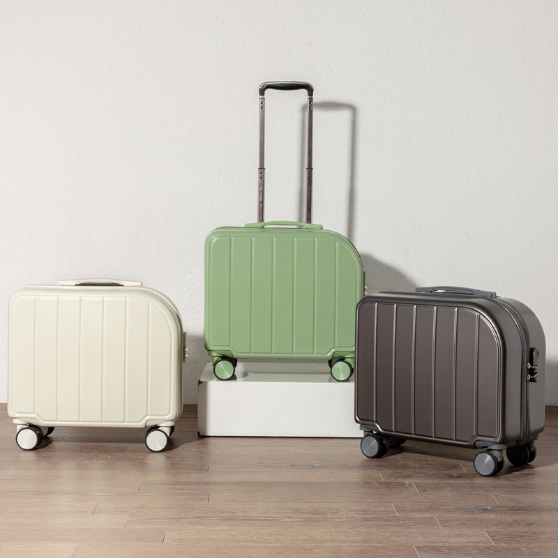 Small suitcase women's 18-inch lightweight boarding case universal silent wheel suitcase 16-inch children's password box leather suitcase