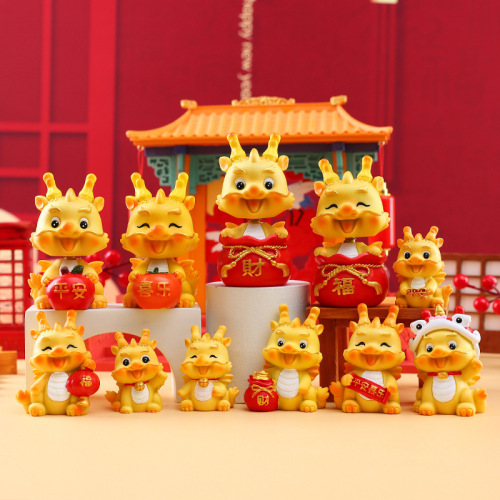 Peace, joy and happiness Furuilong ornaments furniture decoration gifts car shaking head ornaments Year of the Dragon mascot