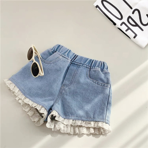 Girls' denim shorts summer new Korean style baby versatile thin outer wear children's summer clothes fashionable shorts trendy