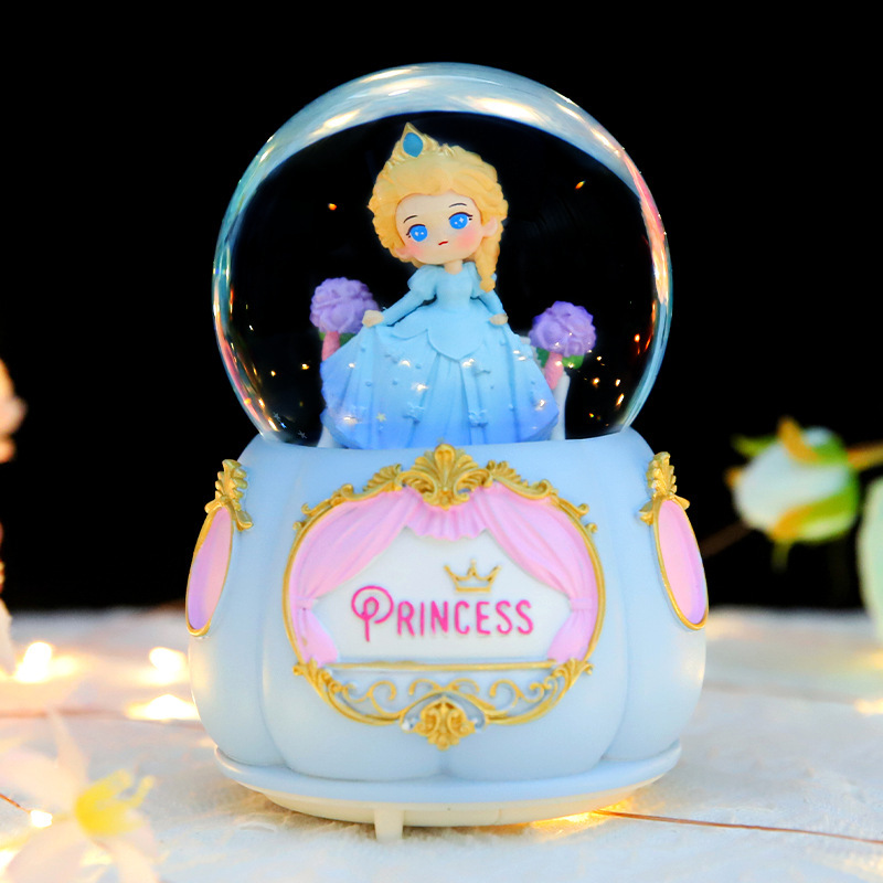 New Princess Arrives at Fantasy Princess Castle Cartoon Music Box Crystal Ball Creative Water Ball Desktop Decoration Ornament