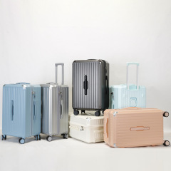 Thickened sports trolley suitcase with cup holder 26-inch large-capacity zipper password box suitcase for men and women