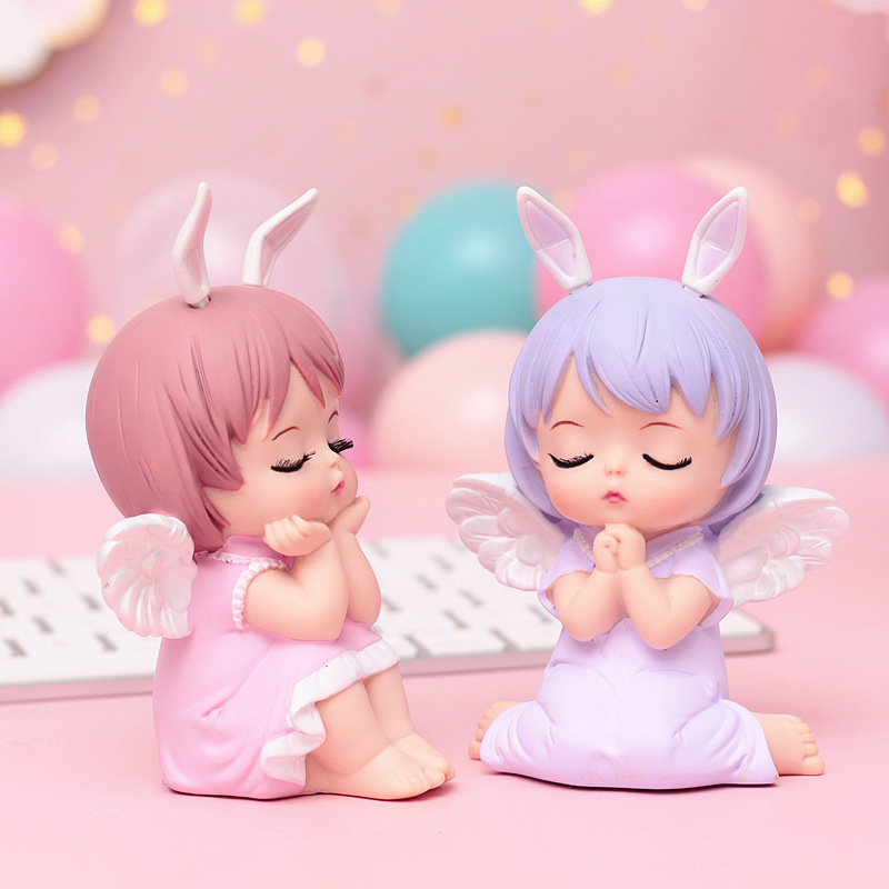 Internet celebrity cute Annie baby baking cake decoration ornaments cartoon toy angel children's birthday cake ornaments