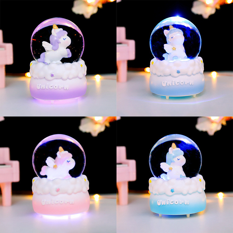 Girl Heart Angel Unicorn Mini Crystal Ball Creative Girl Water Ball Birthday Gift Toy Wholesale Ornament