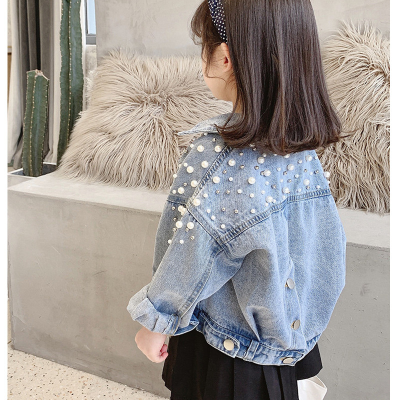 New spring and autumn girls' denim jackets, children's clothing, Korean trendy baby girl's fashionable jackets 6465
