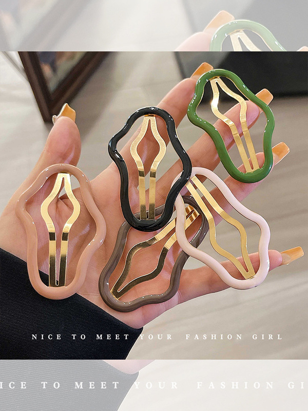 Simple cloud hollow broken hair bb clip forehead bangs side clip headdress hair clip women's back head hair clip