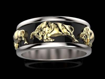 Wish best-selling Shenniu ring, two-color electroplated gold ox ring, personalized European and American style jewelry, factory direct sales