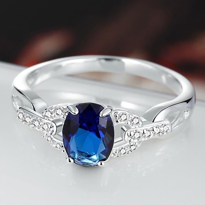 Cross-border hot sale new style sapphire ruby ​​ring wish fashion ring wholesale on AliExpress
