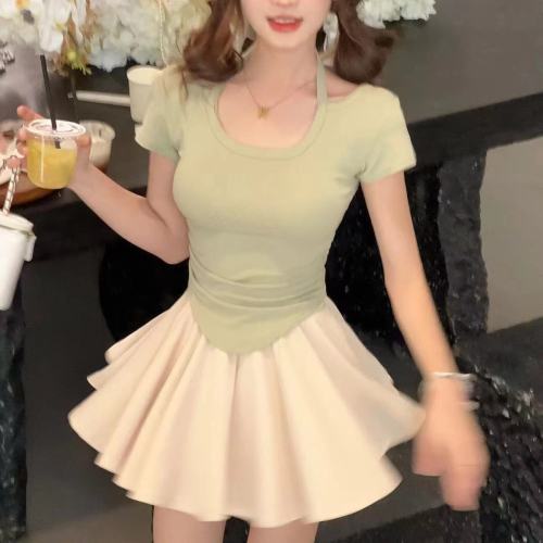 Summer new pure desire high-waisted short skirt pants pleated romantic sweet ballet skirt