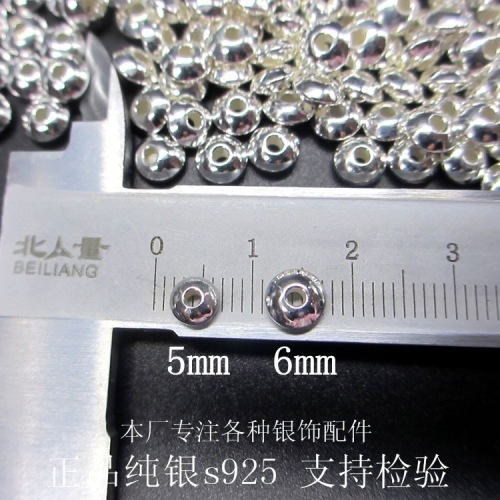 s925 pure silver abacus beads flying saucer beads crystal bracelet handmade wheel beads blister beads flat beads spacer beads