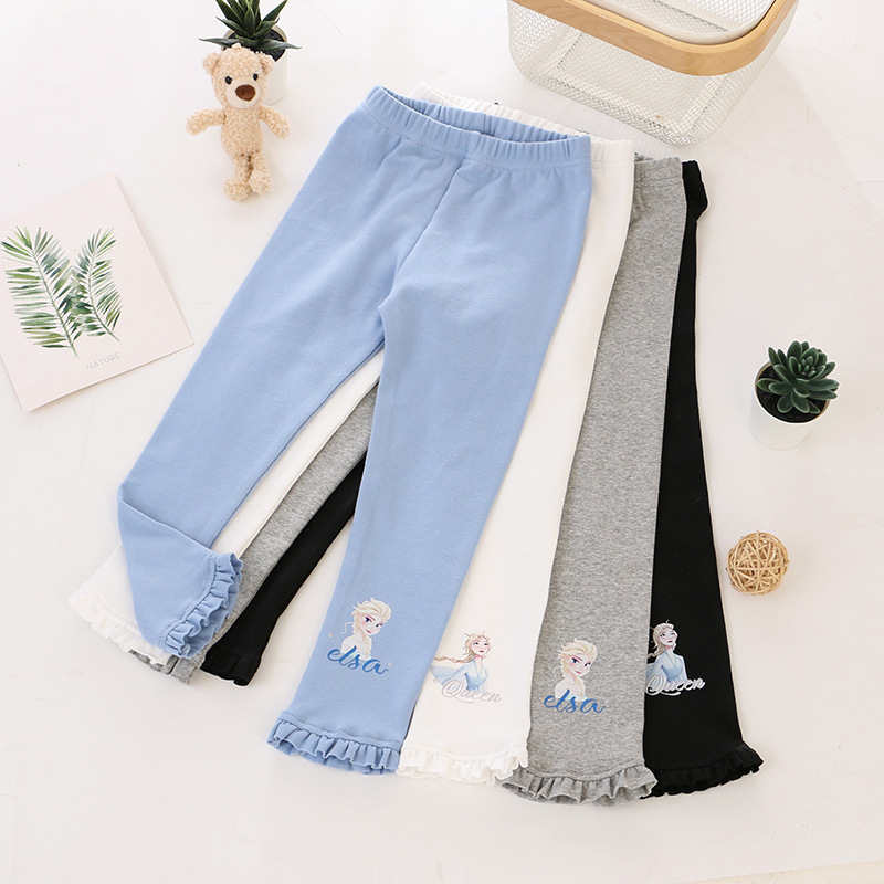 Girls Spring Leggings Autumn New Children's Clothes Baby Girl Pants Princess Printed Stretch Cotton Amazon