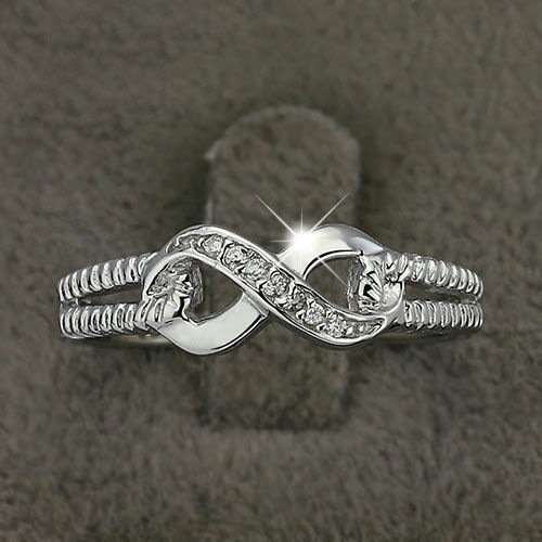 Cross-border hot selling electroplated platinum diamond-shaped eight-figure ring European and American fashion rings and jewelry