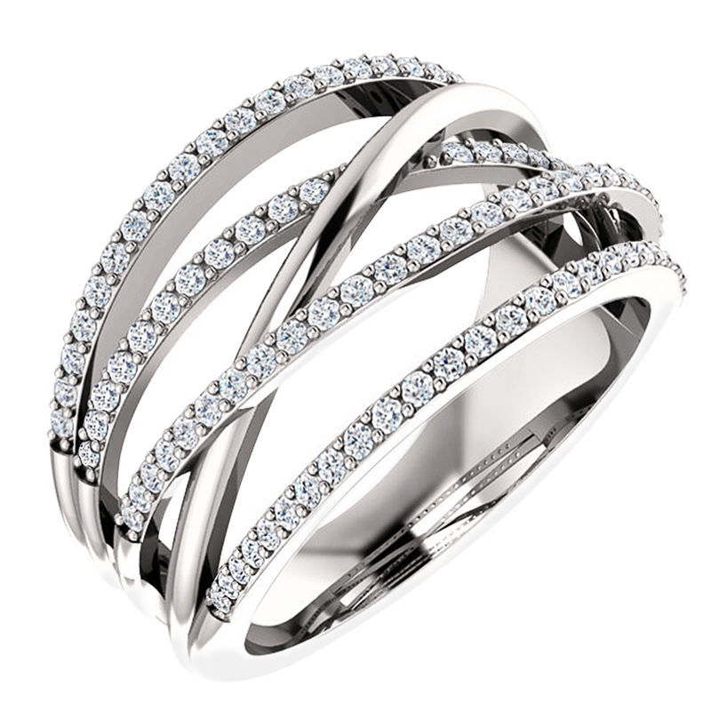 Best selling in Europe and the United States, retro diamond-encrusted rope knot couple ring, fashionable and simple personalized jewelry ring