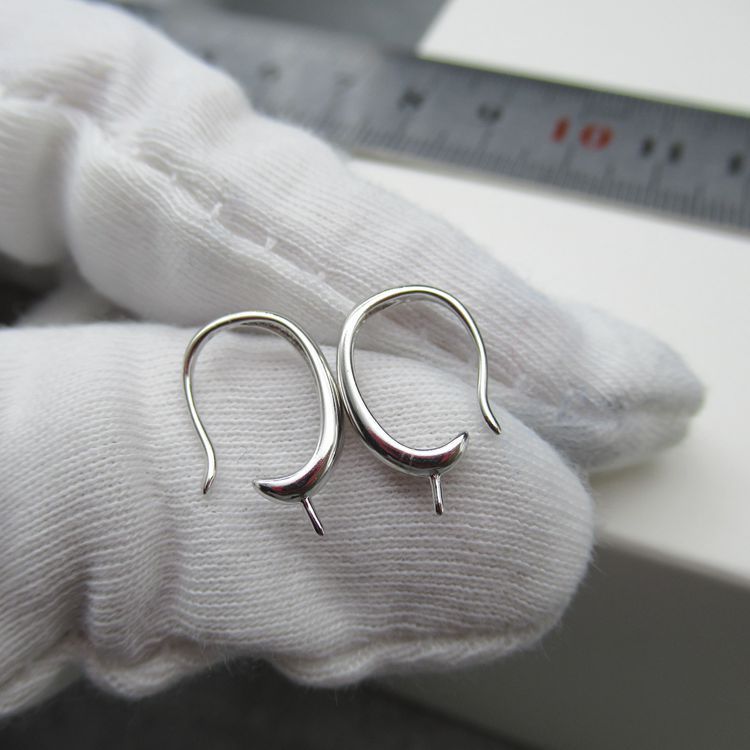 s925 sterling silver pearl holder DIY accessories Korean temperament simple silver jewelry personalized silver earrings for women