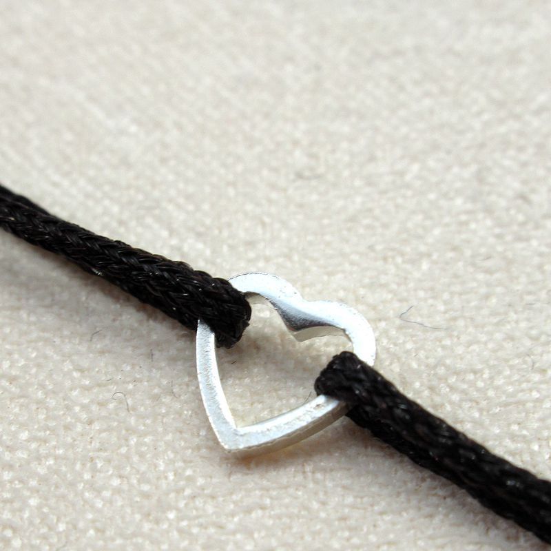 925 sterling silver love circle diy heart-shaped spacer handmade beaded bracelet necklace can hold beads silver jewelry accessories