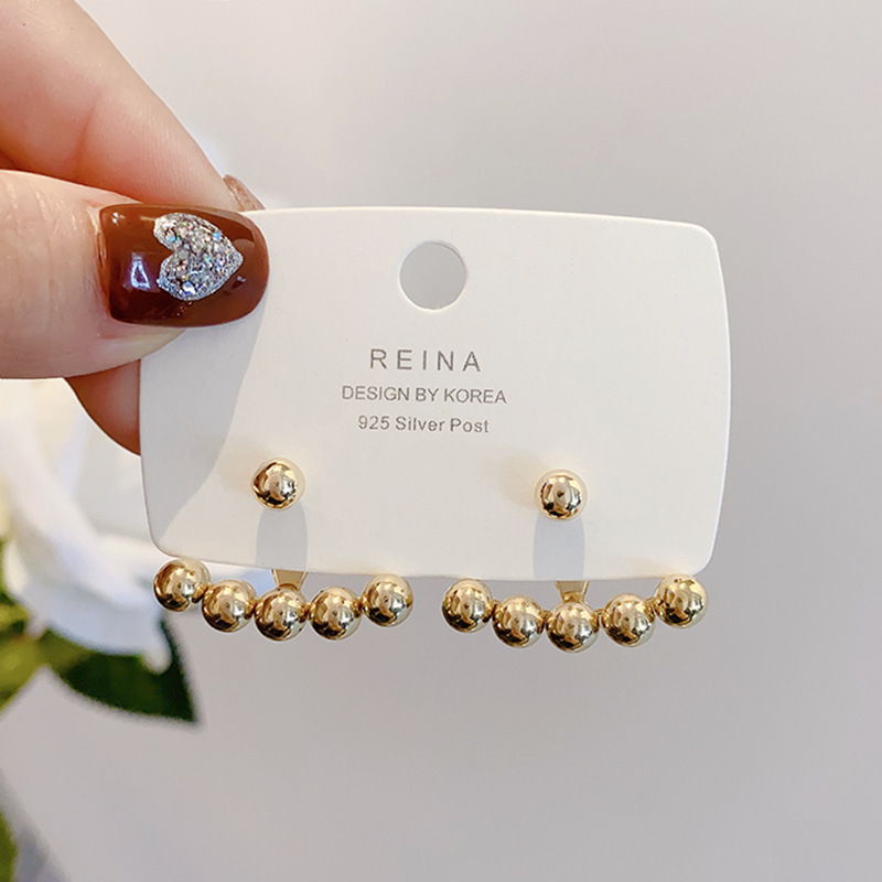 French Earrings S925 Silver Needle Korean Dongdaemun Two-Wear Pearl Earrings Temperament Simple Internet Celebrity Earrings for Women