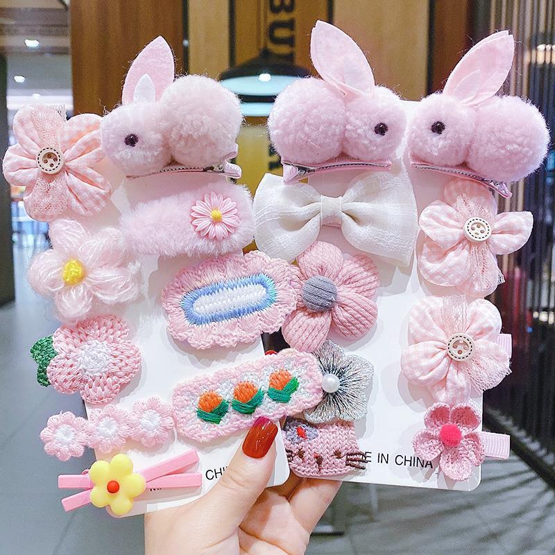 Children's rabbit hairpin cartoon does not hurt hair bangs clip little princess cute clip headdress little girl hairpin hair accessories