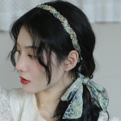 Korean elegant streamer headband for women going out, temperament hair tie, sweet and high-end hairpin headband, headband, summer