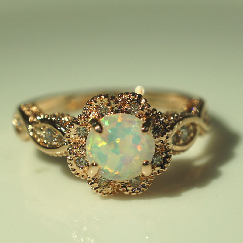 Dinghao cross-border hot selling opal rings, European and American simple retro rings, women's jewelry