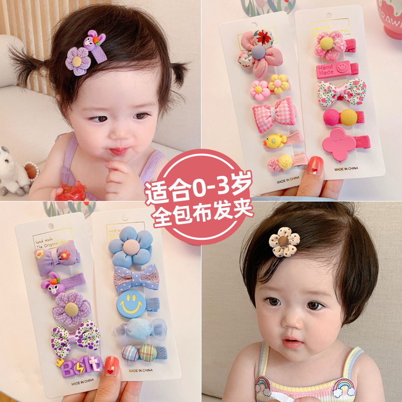 Infant and toddler hair clips do not hurt hair, baby girl hair clips, all-inclusive cloth hair accessories, cute children's broken hair clips, hair clips, headgear