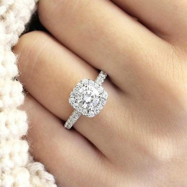 wish hot selling European and American fashion diamond ladies rings beautiful engagement and proposal rings